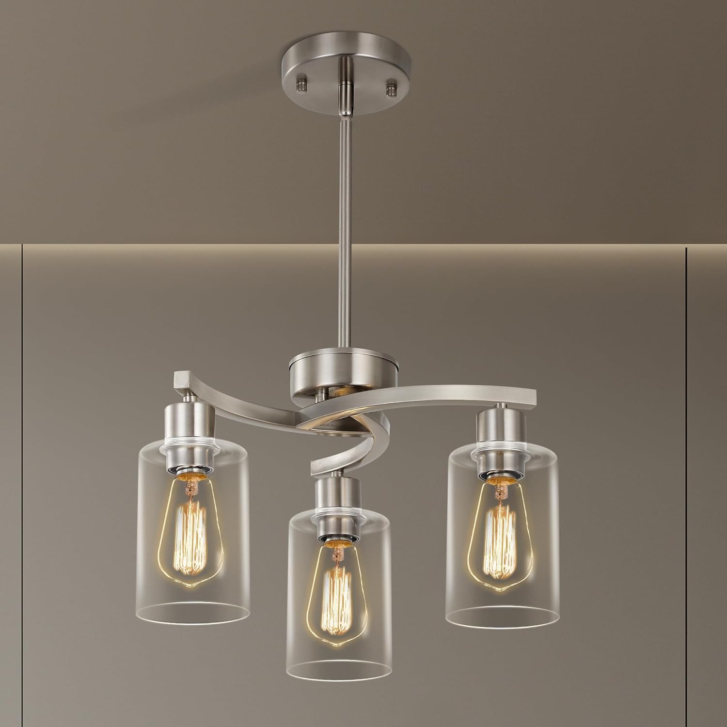 Brushed Nickel Swirl Pendant