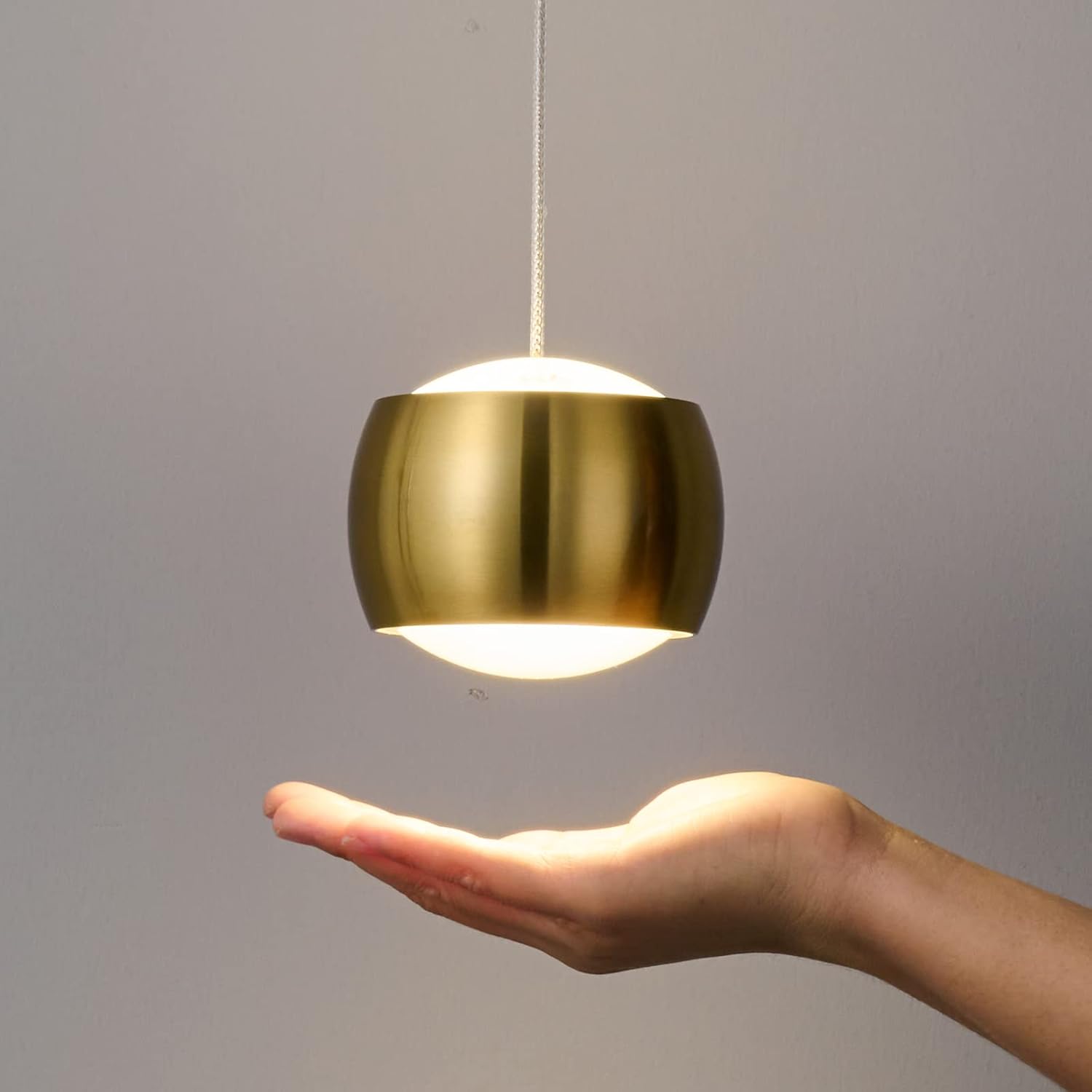 Gold Cylindrical LED Pendant Light
