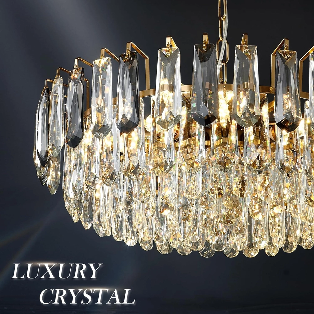 Round Gold Crystal Chandelier